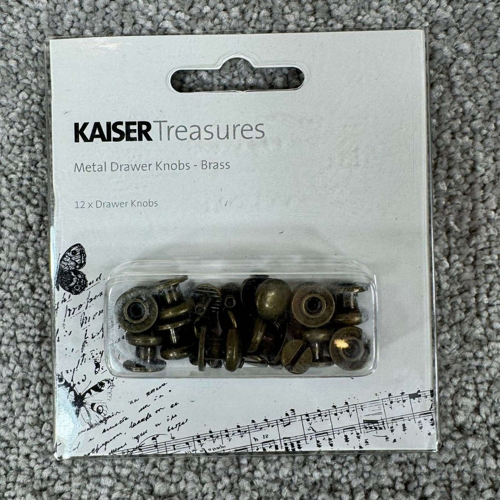 Kaisercraft Kaiser Treasures Metal‎ Drawer Knobs Brass TM812 12pk Crafting